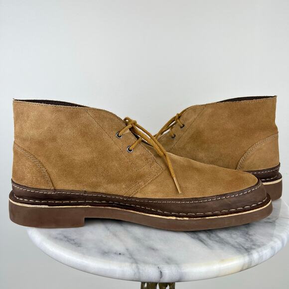 Clarks Men\'s Bushacre Rand Tan Suede Leather Laced Chukka Boots (Sz 13) main image 6